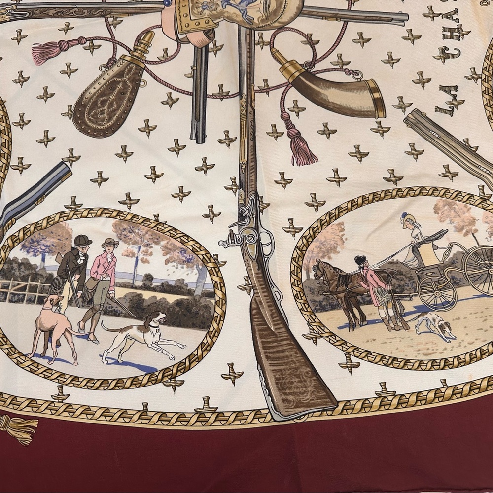 HERMES Vintage Equestrian Print Silk Scarf - Picture 7 of 10